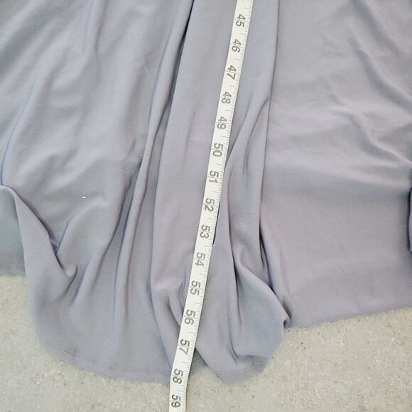 Brigitte Brianna Grey Wrap Maxi Dress Modest Spandex Comfy Long Boho Dress SZ L - Picture 10 of 12